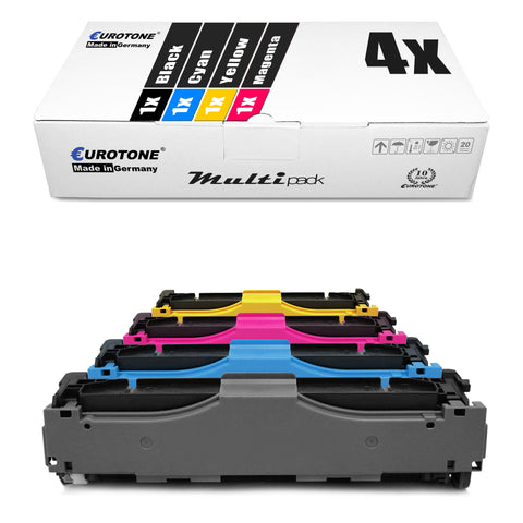 4x Alternative Toner für HP CF410X-13X 410X: Schwarz + CF411X Cyan + CF413X Magenta + CF412X Gelb