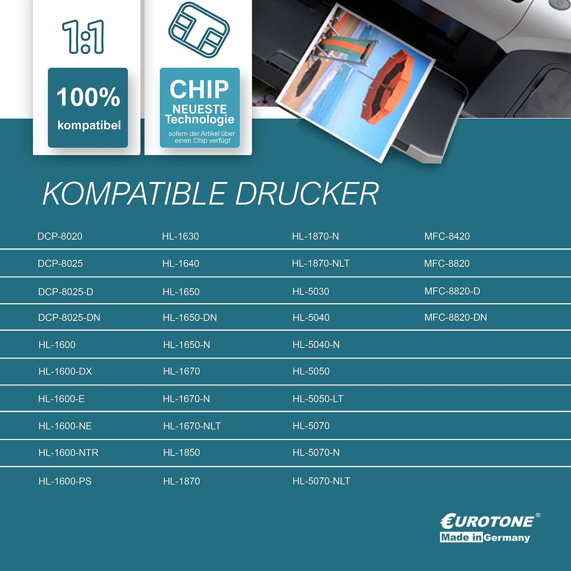 10x Eurotone Nachfülltoner – für Brother TN-7600 – Schwarz – Produktbild 11