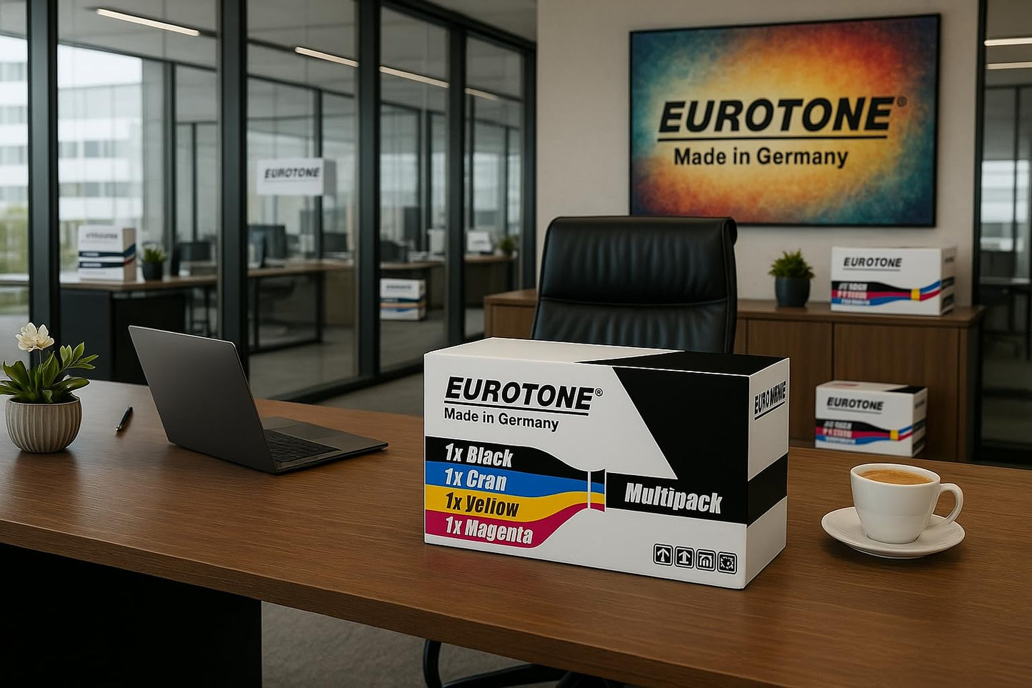 10x Eurotone Nachfülltoner mit Chip – für Kyocera TK-715 – Schwarz – Produktbild 9