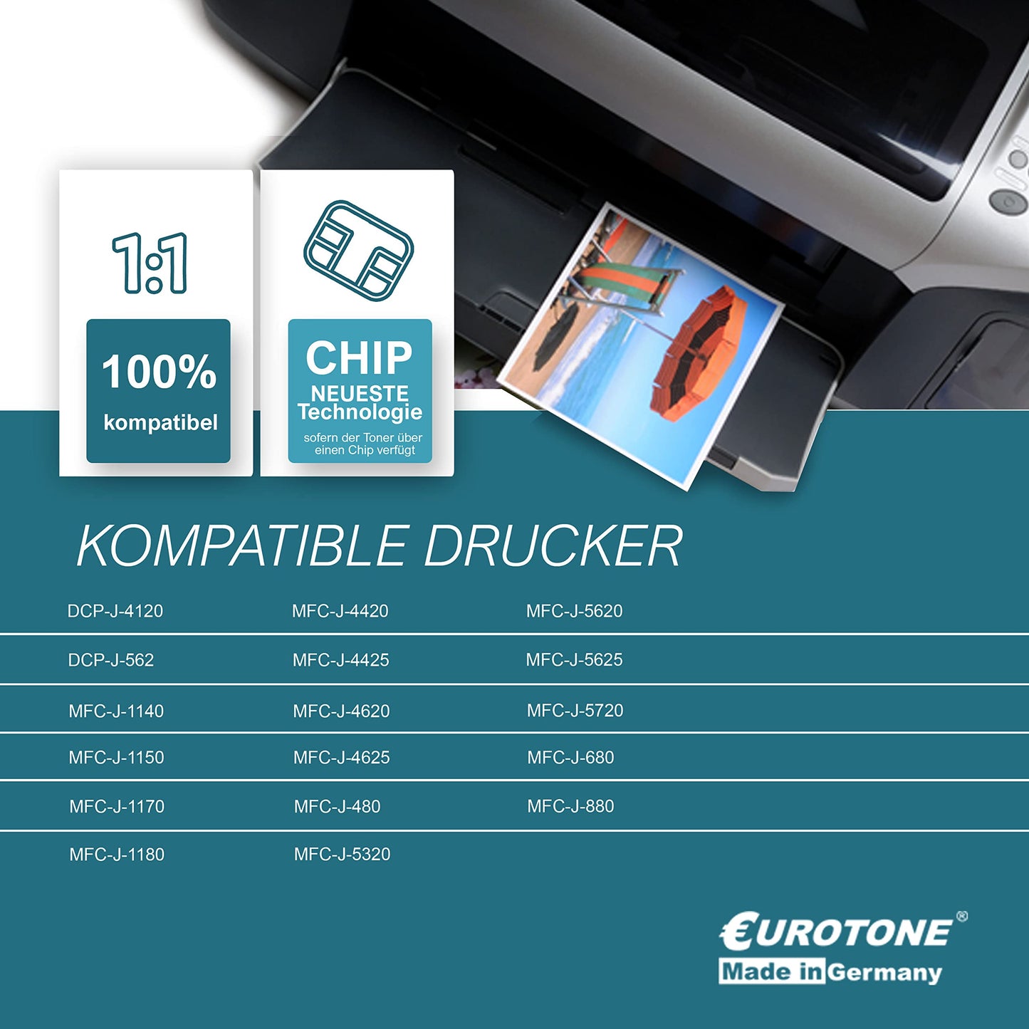 4x Eurotone Tintenpatrone – für Brother LC-223 – Schwarz – Produktbild 11