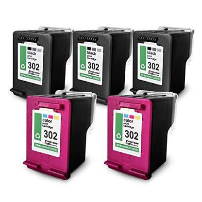 5x Eurotone Tintenpatrone – für HP 302XL – Schwarz/Cyan/Magenta/Gelb