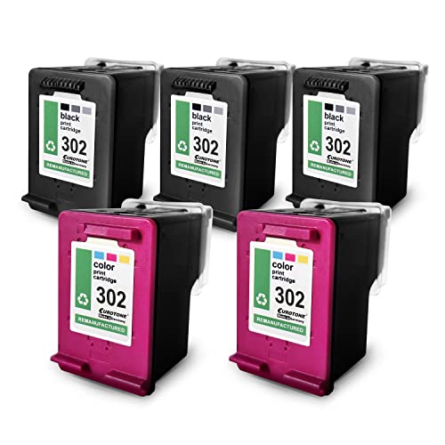 5x Eurotone Tintenpatrone – für HP 302XL – Schwarz/Cyan/Magenta/Gelb