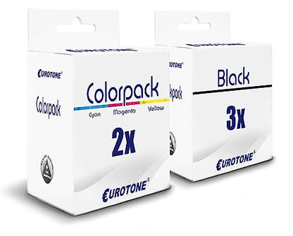 5x Eurotone Tintenpatrone – für HP NO302XL – Schwarz/Cyan/Magenta/Gelb