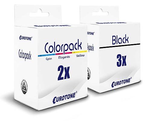 5x Eurotone Tintenpatrone – für HP NO302XL – Schwarz/Cyan/Magenta/Gelb