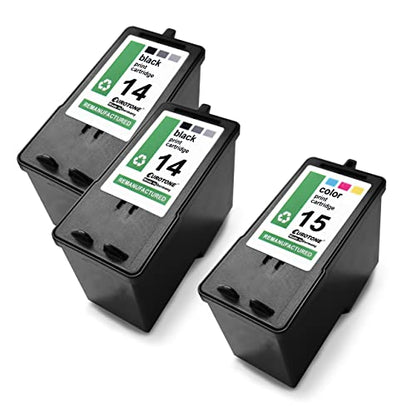 3x Eurotone Tintenpatrone – für Lexmark 14XL – Mehrfarbig/Schwarz