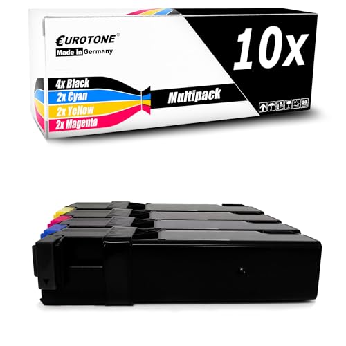 10x Eurotone Toner – für Dell 1320C – Schwarz/Cyan/Magenta/Gelb