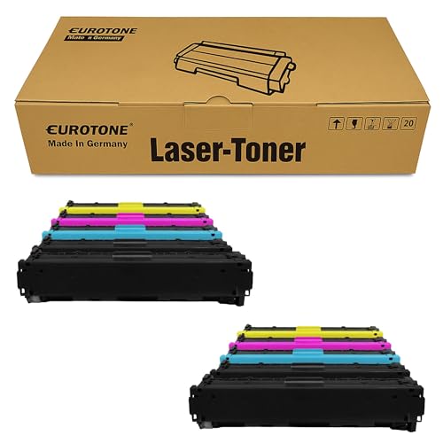10x Eurotone Toner – für HP CB540A – Schwarz/Cyan/Magenta/Gelb