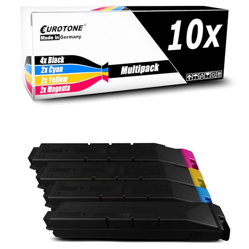 10x Eurotone Toner – für Kyocera TK-8705 – Schwarz/Cyan/Magenta/Gelb