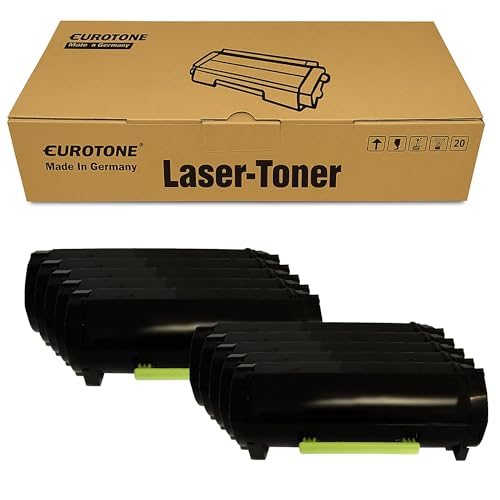 10x Eurotone Toner – für Lexmark 51B2000 – Schwarz
