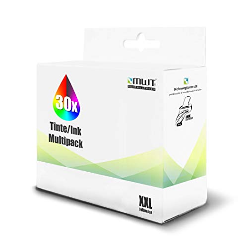 30x Kraft Office Supplies Tintenpatrone – für Canon CLI551 – Schwarz/Cyan/Magenta/Gelb