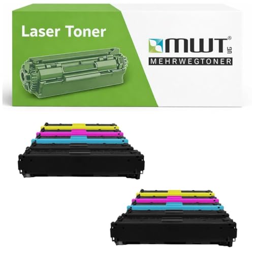 10x Mehrwegtoner Toner – für HP CF540X – Schwarz/Cyan/Magenta/Gelb