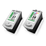 2x alternative ink cartridges for Canon PG37 CL38 2145B009: 2146B001 Color + 2145B001 Black