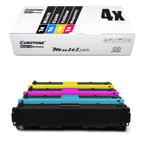 4x Alternative Toner XXL für HP CF540X-43X 203X: Schwarz + CF541X Cyan + CF542X Magenta + CF543X Gelb
