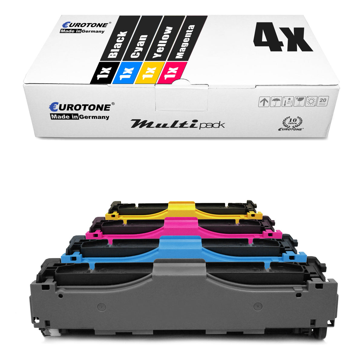 4x tóners alternativos para Canon 718: 718BK 2662B002 negro + 718C 2661B002 cian + 718M 2660B002 magenta + 718Y 2659B002 amarillo