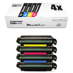 4x toner alternativi per HP CE740A-43A 307A: nero + CE741A ciano + CE743A magenta + CE742A giallo