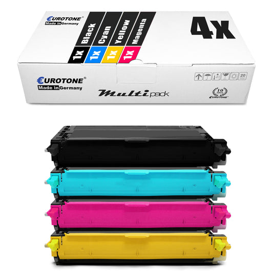 Tóner alternativo 4x para Epson C13S051125 C13S051124 C13S051126 C13S051127: Negro + Cian + Magenta + Amarillo