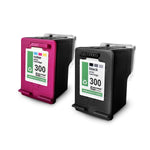 2 cartuchos de tinta alternativos para HP 300XL CN637EE: CC644EE Cor + CC641EE Preto