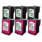6 cartuchos de tinta alternativos para HP 300XL: 3 CC644EE Color + 3 CC641EE Negro