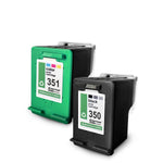 2x cartuchos de tinta alternativos para HP 350XL 351XL: CB338EE Color + CB336EE Black