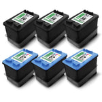 6x alternative ink cartridges for HP 56 + 57 C6656AE: 3x C6657AE Color + 3x black