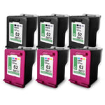 6x alternative ink cartridges for HP 62XL: 3x C2P07AE Color + 3x C2P05AE black