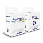 3 cartuchos de tinta alternativos para Dell Y498D Y499D: 592-11333 Color + 2x 592-11331 negro