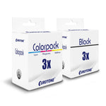 6x cartuchos de tinta alternativos para Epson T2661 T2670: 3x C13T26704010 em cores + 3x C13T26614010 preto