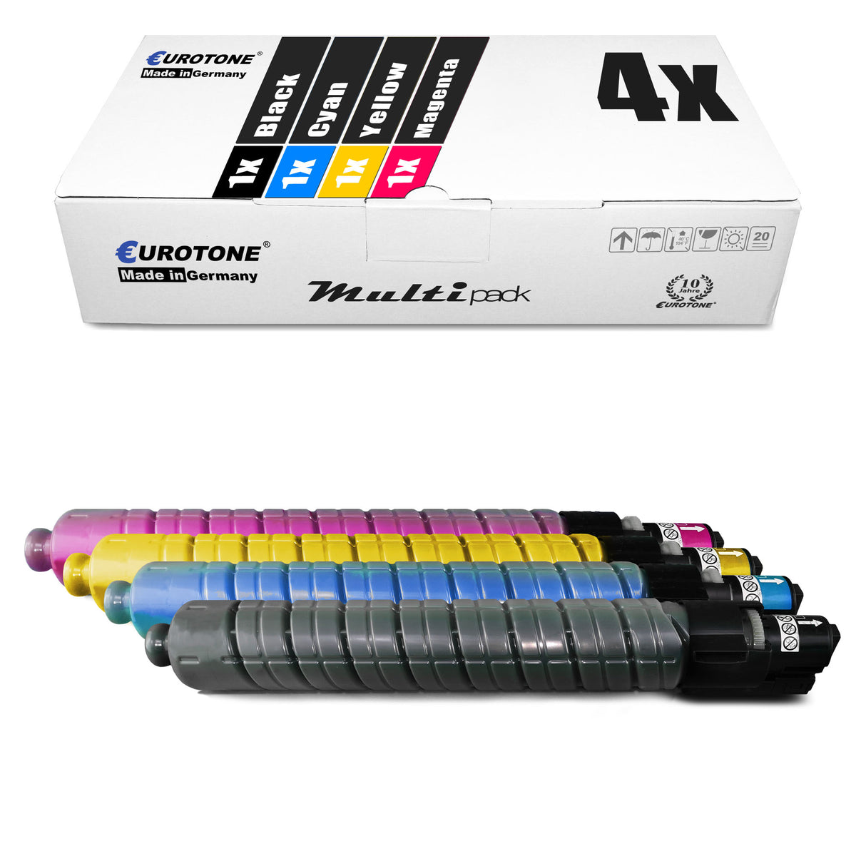 4x alternative toners for Ricoh TYPE3300: 841124 TYPE3300K black + 841127 TYPE3300C cyan + 841126 TYPE3300M magenta + 841125 TYPE3300Y yellow