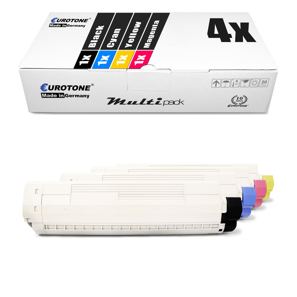 4x alternative toner for OKI 44844508 44844506 44844507 44844505: black + cyan + magenta + yellow