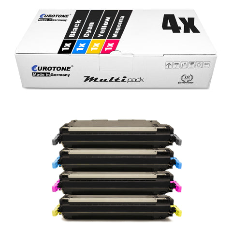 4x Alternative Toner für HP CB400A-03A 642A: Schwarz + CB401A Cyan + CB403A Magenta + CB402A Gelb