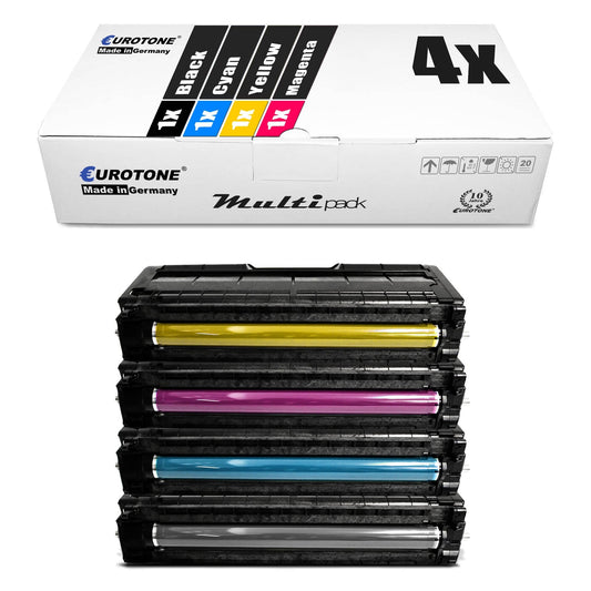 4x Toners alternatifs pour Ricoh 407718 407716 407717 407719: Noir + Cyan + Magenta + Jaune livraison gratuite - Eurotone