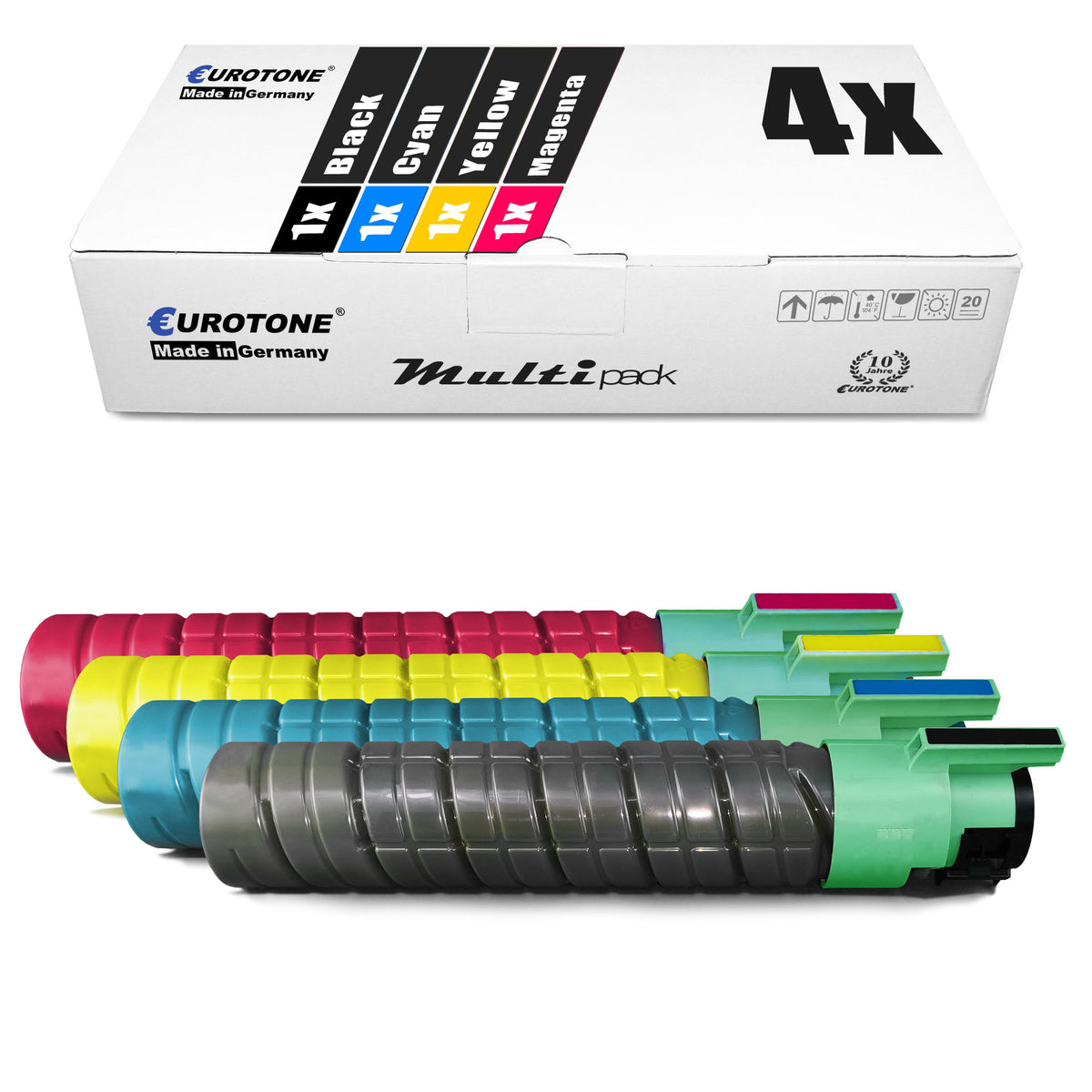 4x alternative toners for Ricoh TYPE245: 888280 black + 888283 cyan + 888282 magenta + 888281 yellow