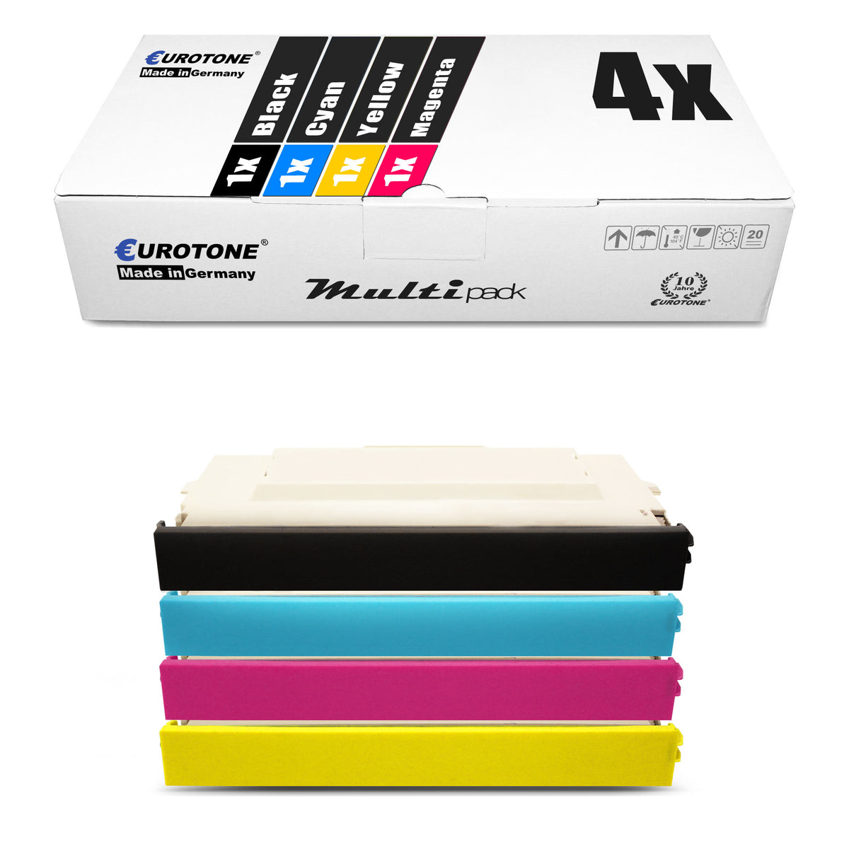 4x alternative toners for Brother TN-04: TN-04BK black + TN-04C cyan + TN-04M magenta + TN-04Y yellow