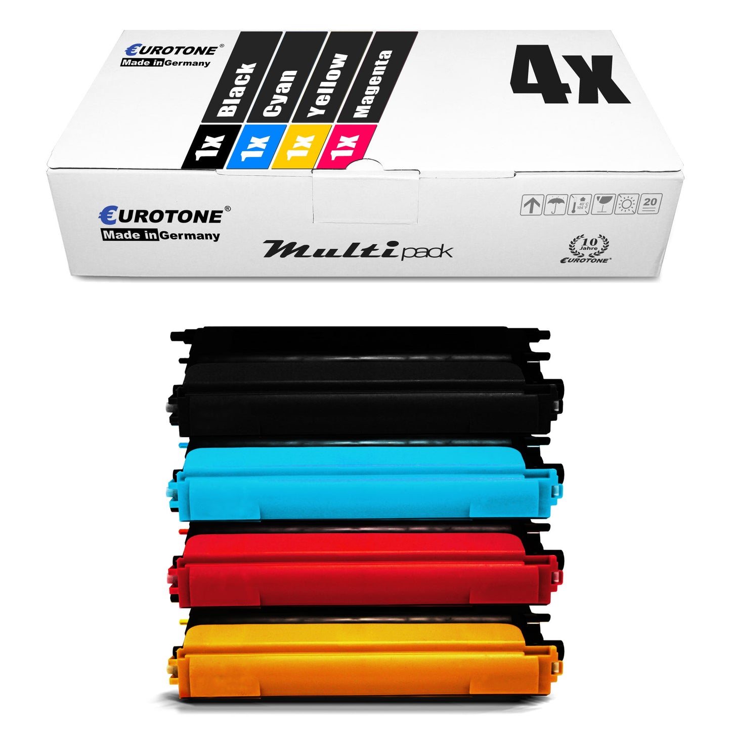 4x alternative toners for Brother TN-135: TN-135BK black + TN-135C cyan + TN-135M magenta + TN-135Y yellow