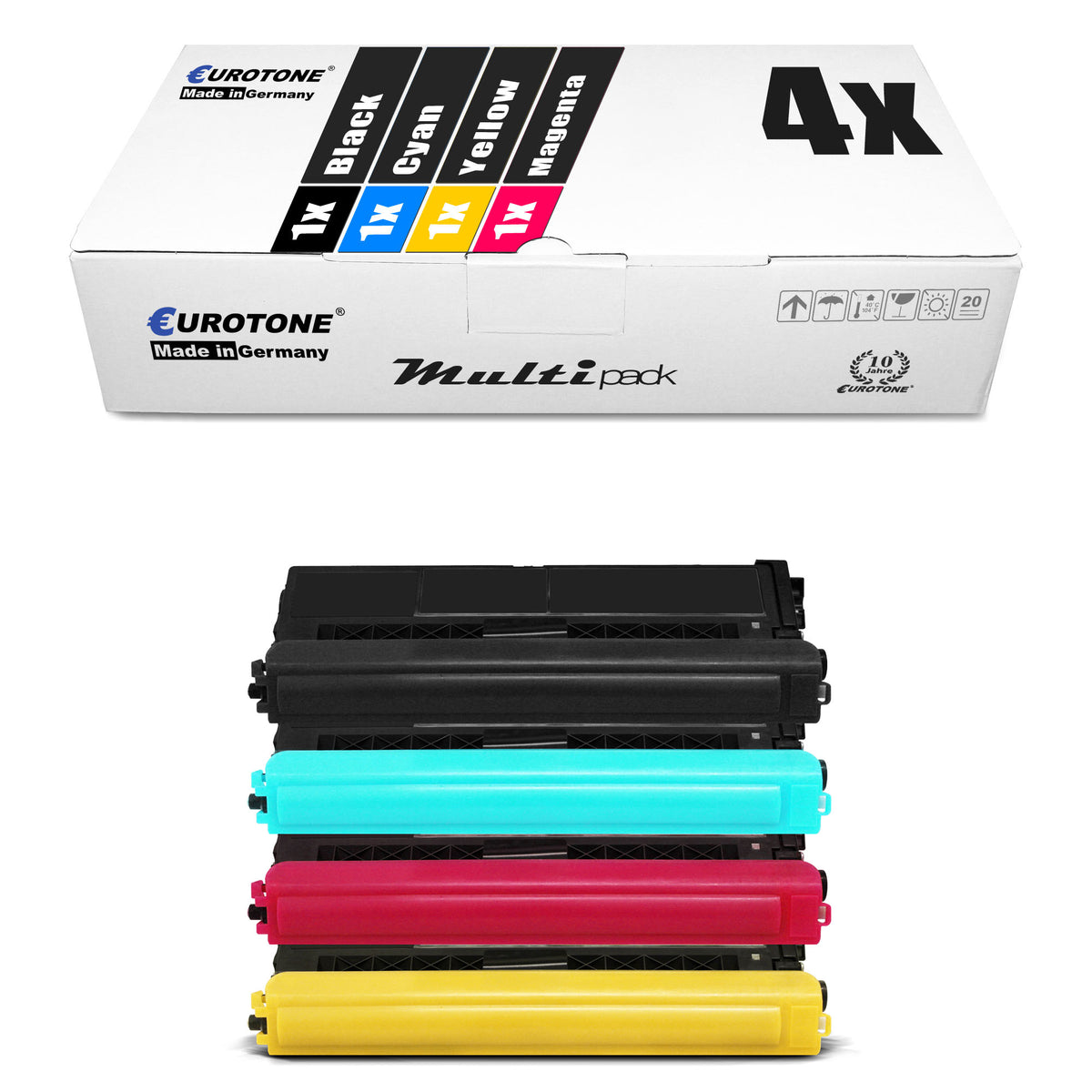 4x toner alternativi per Brother TN-325: TN-325BK nero + TN-325C ciano + TN-325M magenta + TN-325Y giallo